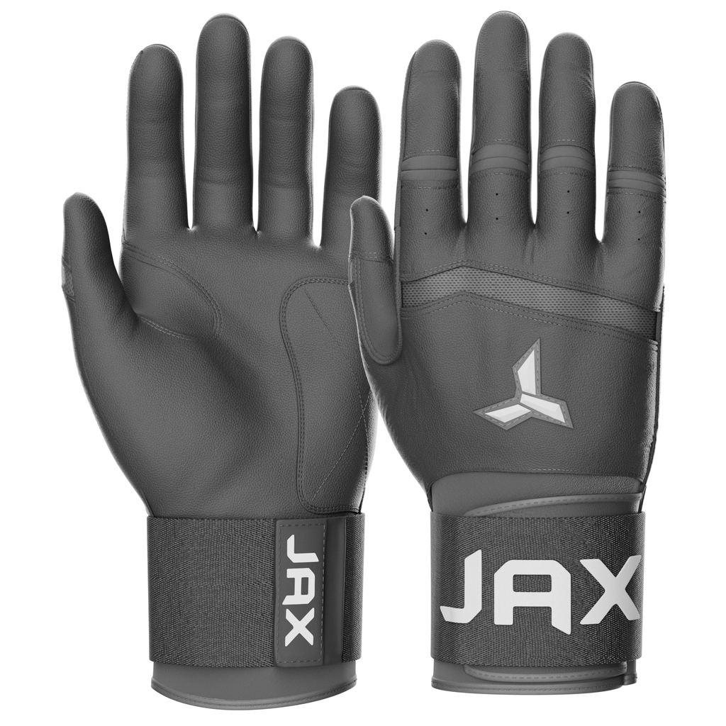 Jax Batting Gloves Grey Strap Cuff Product Photo